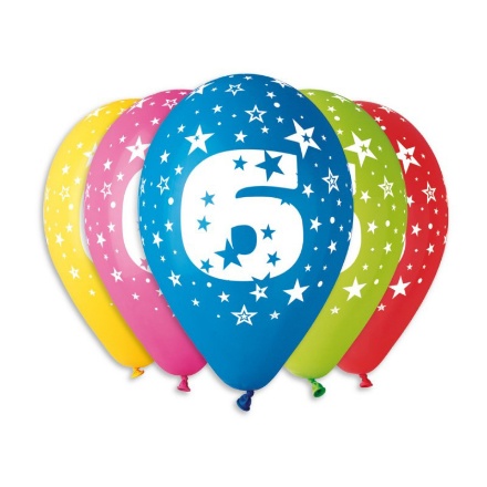Picture of Latex Balloon Number 6 - 12 inches