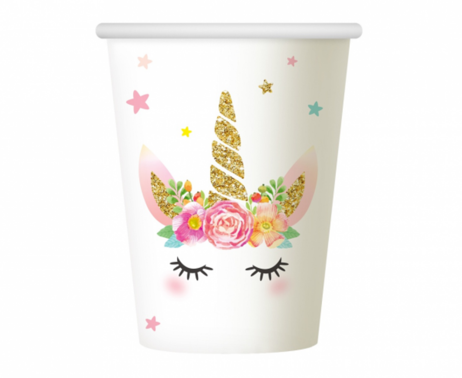 Levně Party kelímky Jednorožec Floral 6 ks