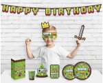 Obrázok z Papierová girlanda Happy Birthday - Minecraft Game On, 160 cm