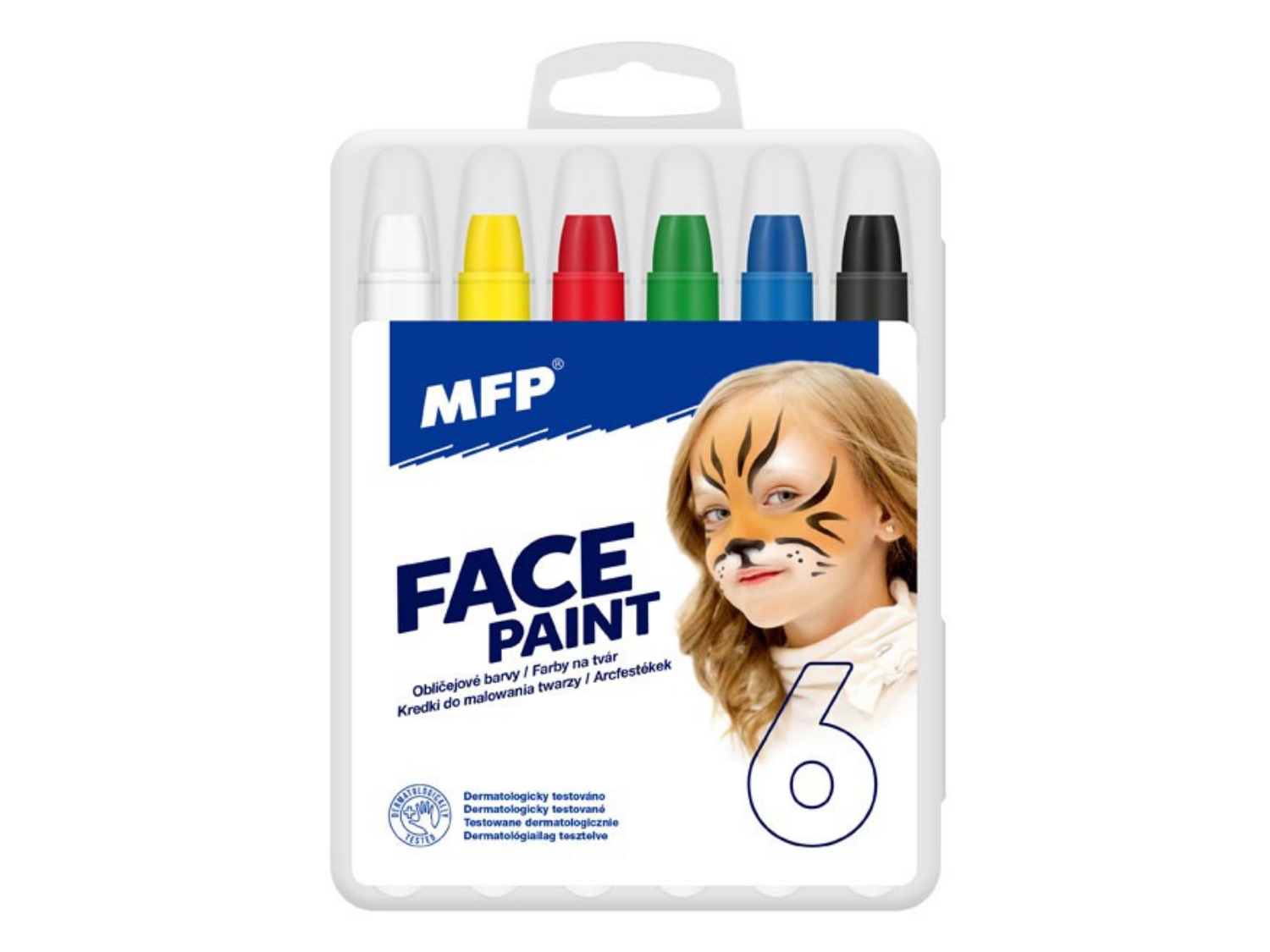 Sada barev na obličej, 6 ks v tužkách