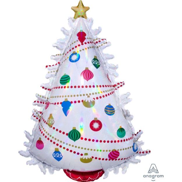 Obrázok z Fóliový balónik vianočný stromček - biely 66 x 91 cm