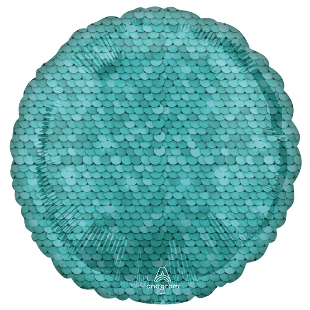 Obrázek z Foliový dekorační balonek kruh modrý - šupiny 43 cm 