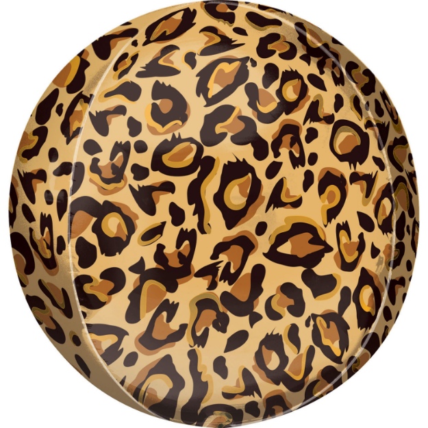 Obrázek z Foliový balonek koule Orbz Leopard - hnědý 40 cm 