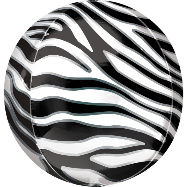 Obrázek z Foliový balonek koule Orbz Zebra 40 cm 