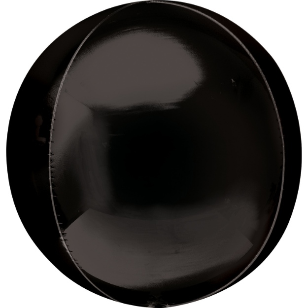 Obrázok z Fóliový balónik jumbo guľa Orbz XL čierny 53 cm