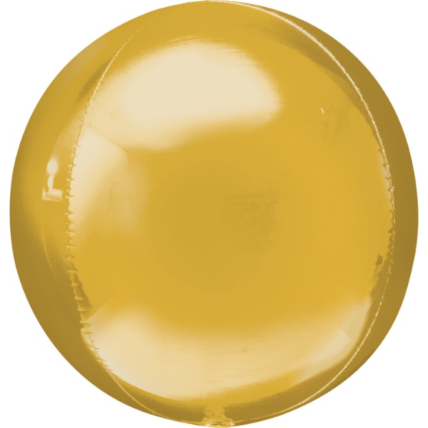 Obrázek z Foliový balonek jumbo koule Orbz XL zlatý 53 cm 