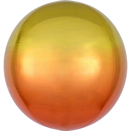 Obrázek Foliový balonek koule Ombre Orbz žlutá a oranžová 40 cm
