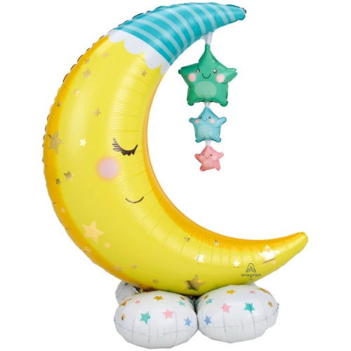Levně AirLoonz - stojící obří balónek Spící měsíc 130 cm