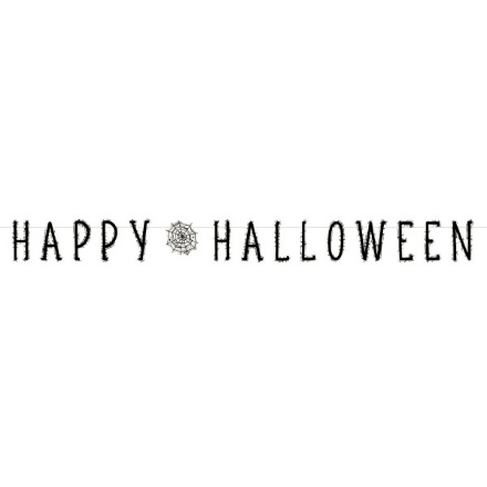 Obrázok z Party papierový nápis Happy Halloween - pavučiny 180 x 15 cm
