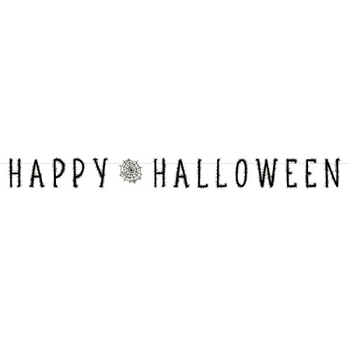Levně Party papírový nápis Happy Halloween - pavučiny 180 x 15 cm