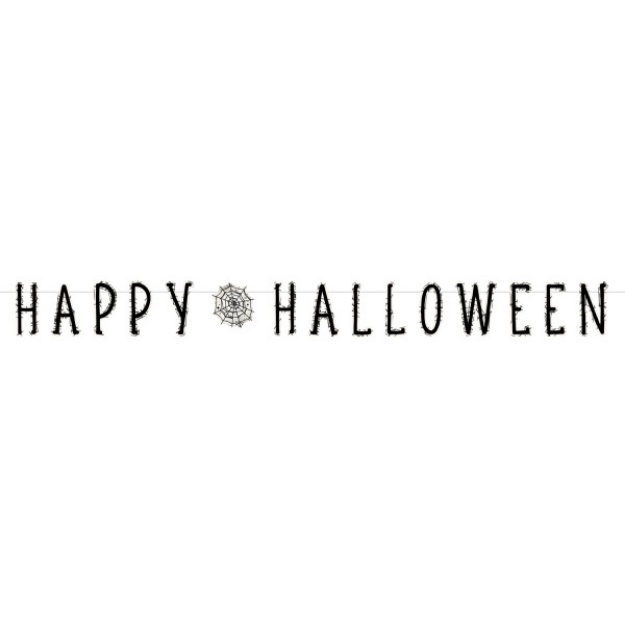 Obrázek z Party papírový nápis Happy Halloween - pavučiny 180 x 15 cm 