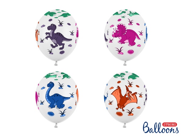 Latexové balonky Dinosauři barevní 30 cm - 6 ks