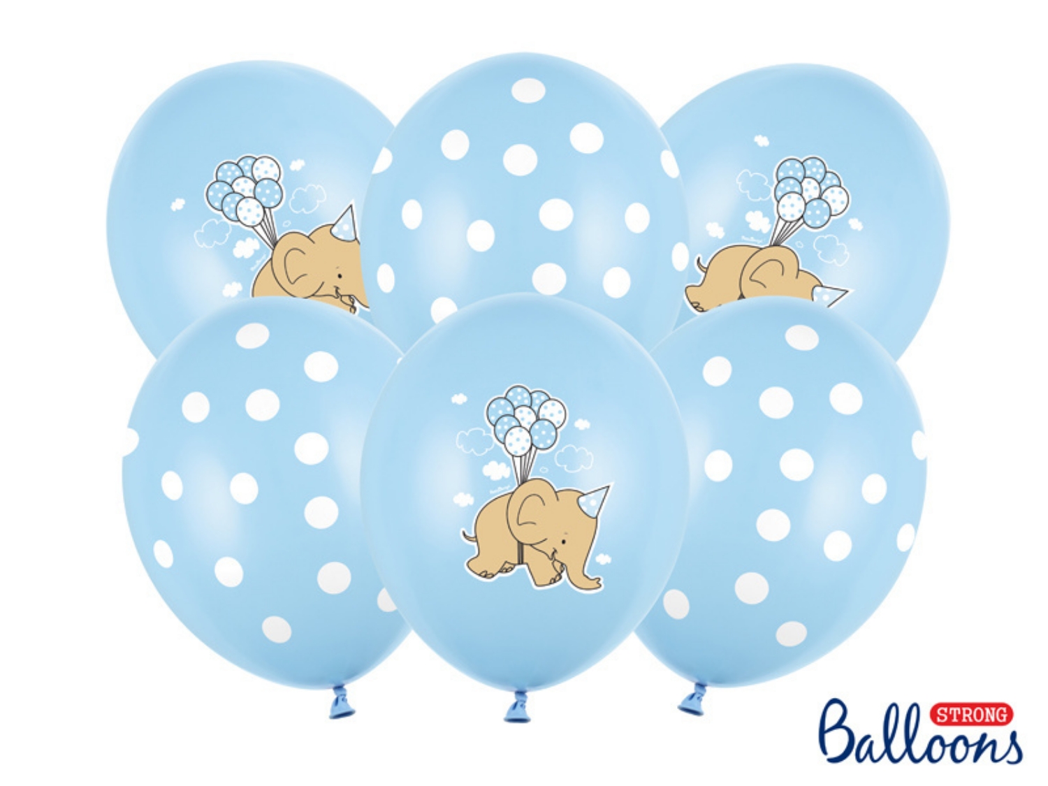 Levně Latexové balonky Sloník - světle modré 30 cm - 6 ks