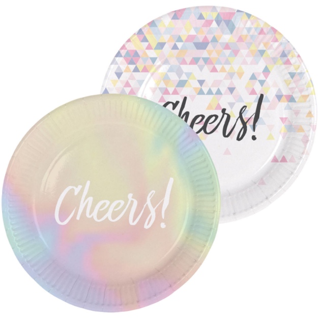 Obrázek z Papírové talíře perleťové Cheers 23 cm - 6 ks 