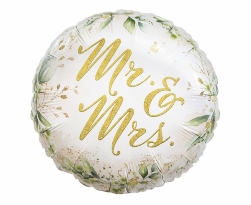 Levně Foliový balonek květiny - Mr a Mrs 45 cm