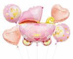 Obrázok z Sada fóliových balónikov Baby Girl - 5 ks