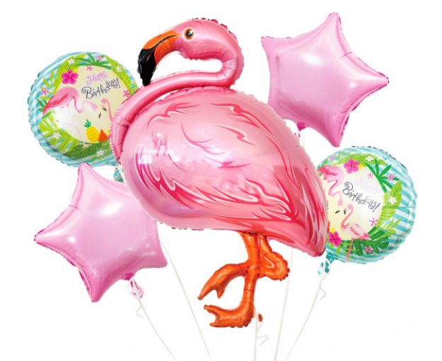 Obrázok z Sada fóliových balónikov Plameniak - 5 ks