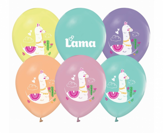 Obrázek z Latexové balonky Lama 30 cm - 5 ks 