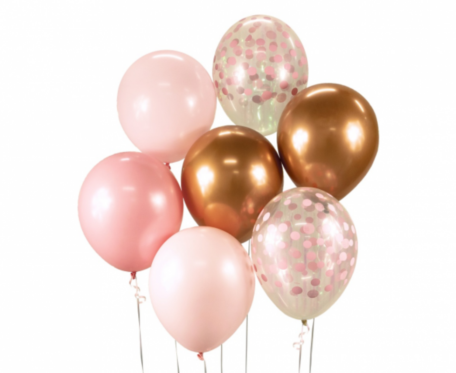 Levně Balonkový buket Chrome Růžovo-měděný - 7 ks