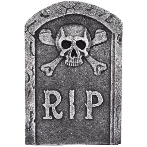 Halloweenska dekorácie Náhrobok - kostra RIP 31 cm