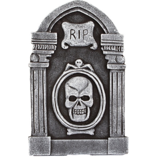 Obrázok z Halloweenska dekorácie Náhrobok - lebka RIP 31 cm