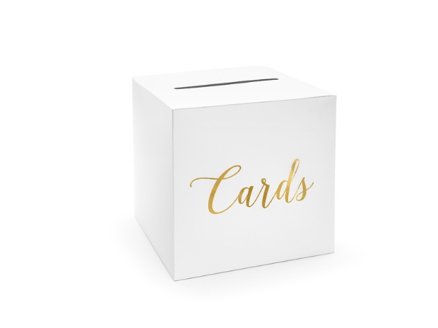 Obrázek z Papírová truhlice na přání bílá - Cards 24 cm 