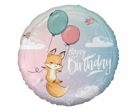 Obrázek Foliový balonek - Liška Happy Birthday 45 cm - Godan