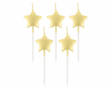 Obrázok z Tortové sviečky Stars - metalické zlaté 6,5 cm - 5 ks