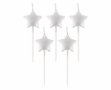 Obrázok z Tortové sviečky Stars - metalické strieborné 6,5 cm - 5 ks