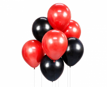 Obrázek Latexové balonky černo-červené 7 ks