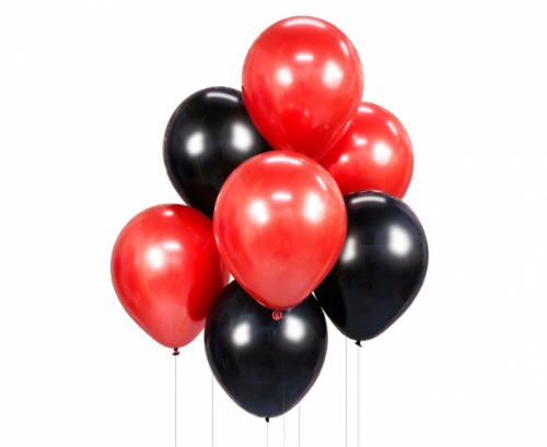 Levně Latexové balonky černo-červené 7 ks