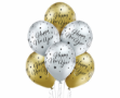 Obrázok z Latexové balóniky zlato-strieborné - Happy New Year 30 cm - 6 ks