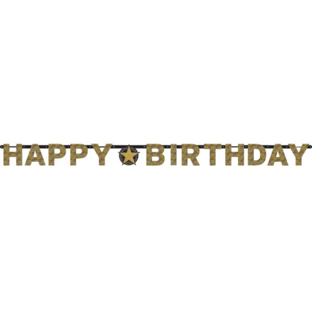 Obrázek z Party JUMBO nápis Luxus Gold - Happy Birthday 213 cm 