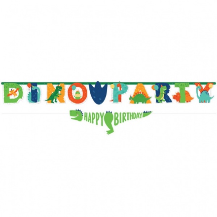 Obrázok z Jumbo nápis Dino Party a mini nápis Happy Dino 230 cm