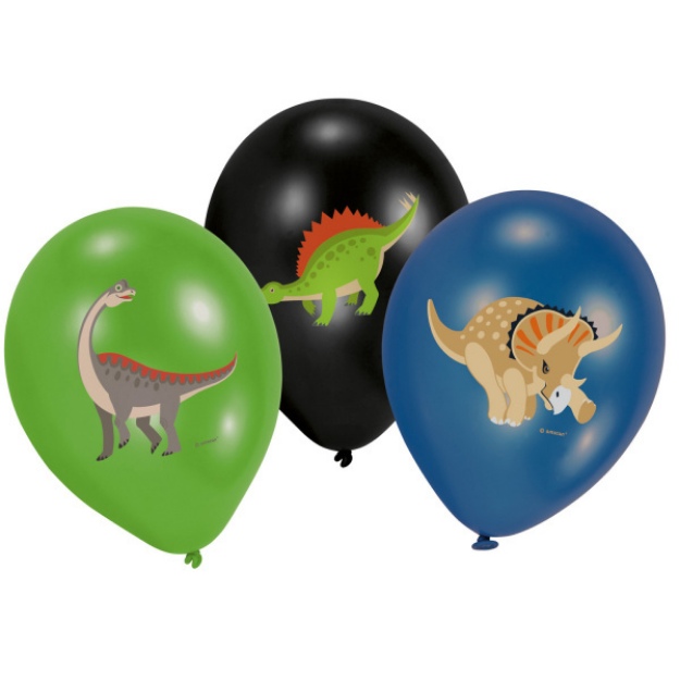 Obrázek z Latexové balonky Happy Dino 28 cm - 6 ks 