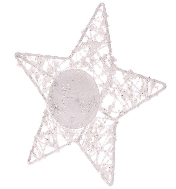 Obrázok z Svietnik v tvare hviezdy - biely malý