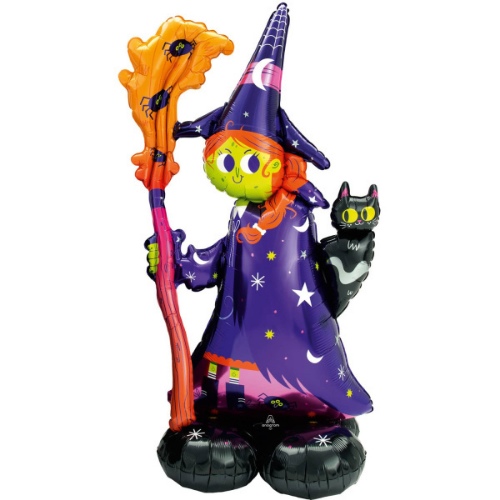Levně AirLoonz - stojící obří balónek Halloween Čarodejnice 139 cm