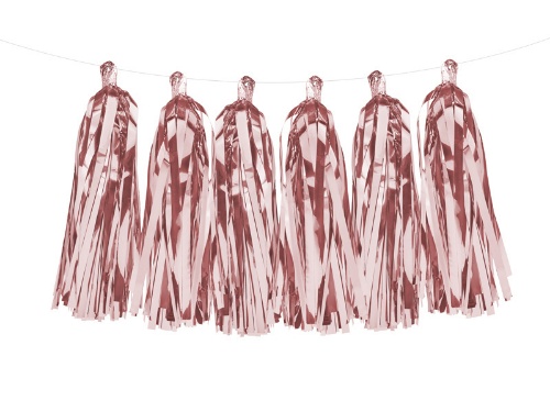 Levně Girlanda střapce rosegold - 150 cm