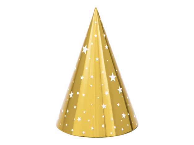 Obrázok z Papierové čiapočky s hviezdičkami - zlaté 6 ks