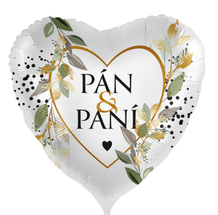 Obrázek Foliový balonek Svatební Pan a Paní CZ - 43cm
