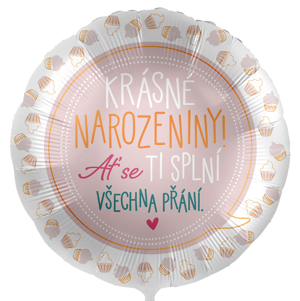 Foliový balonek Krásné narozeniny CZ 43cm