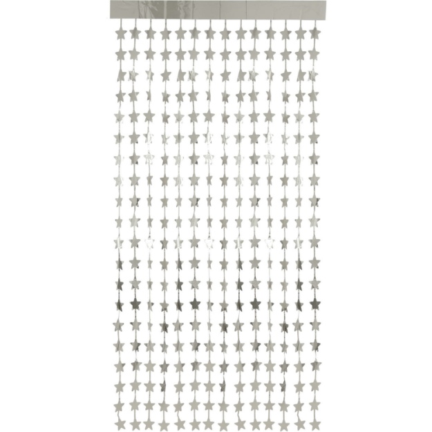 Obrázek z Party závěs stříbrný - hvězdy 100 x 200 cm 