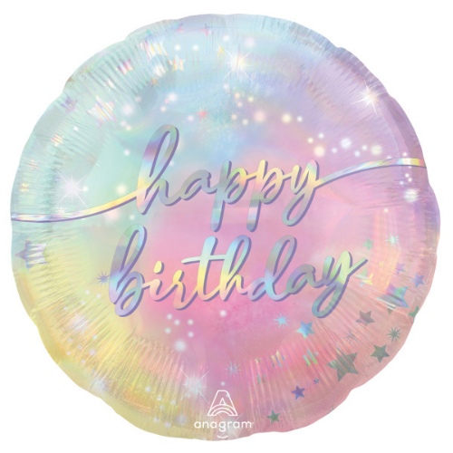Levně Foliový balonek Macaron star - Happy Birhtday 43 cm