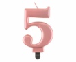 Obrázek Svíčka narozeninová číslice 5 metalická rosegold 8 cm