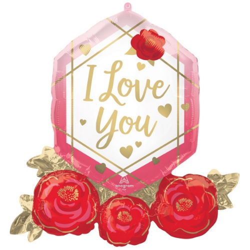 Levně Foliový balonek drahokam - I love you 76 x 71 cm