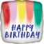 Obrázok z Fóliový balónik štvorec Dúha - Happy Birthday 43 cm