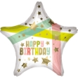 Obrázek Foliový balonek hvězda - Happy Birthday s hvězdičkami 50 cm