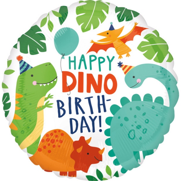 Obrázek z Foliový  balonek Dino - Happy Birthday 43 cm 