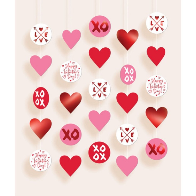 Obrázok z Závesná dekorácia Valentín 150 cm - 5 ks