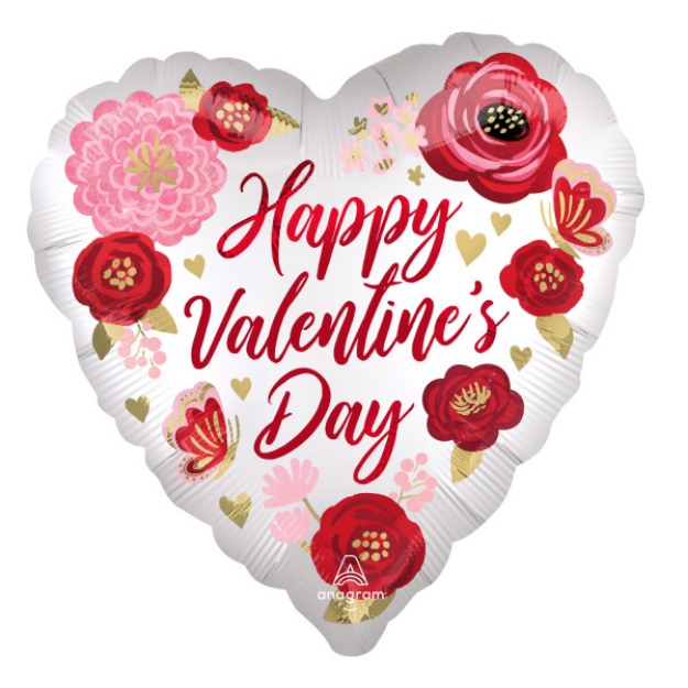 Obrázek z Foliový balonek Jumbo srdce - Happy Valentýn 71 cm 